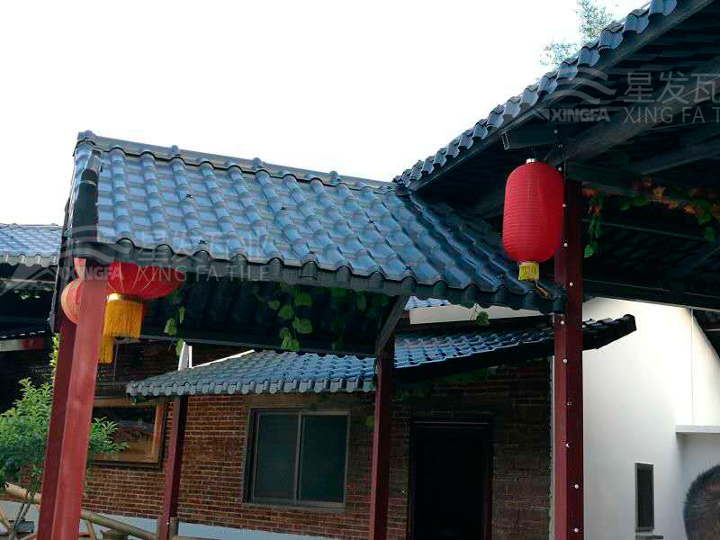 園林建筑搭建樹(shù)脂瓦涼亭，將景觀與藝術(shù)融合，別具一格！